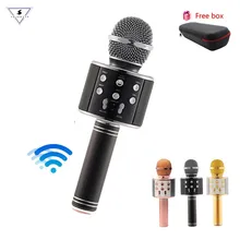 WS 858 kablosuz Mikrofon Karaoke profesyonel kondenser Mikrofon ile çanta Bluetooth standı radyo Mikrofon stüdyo kayıt Mikrofon WS858