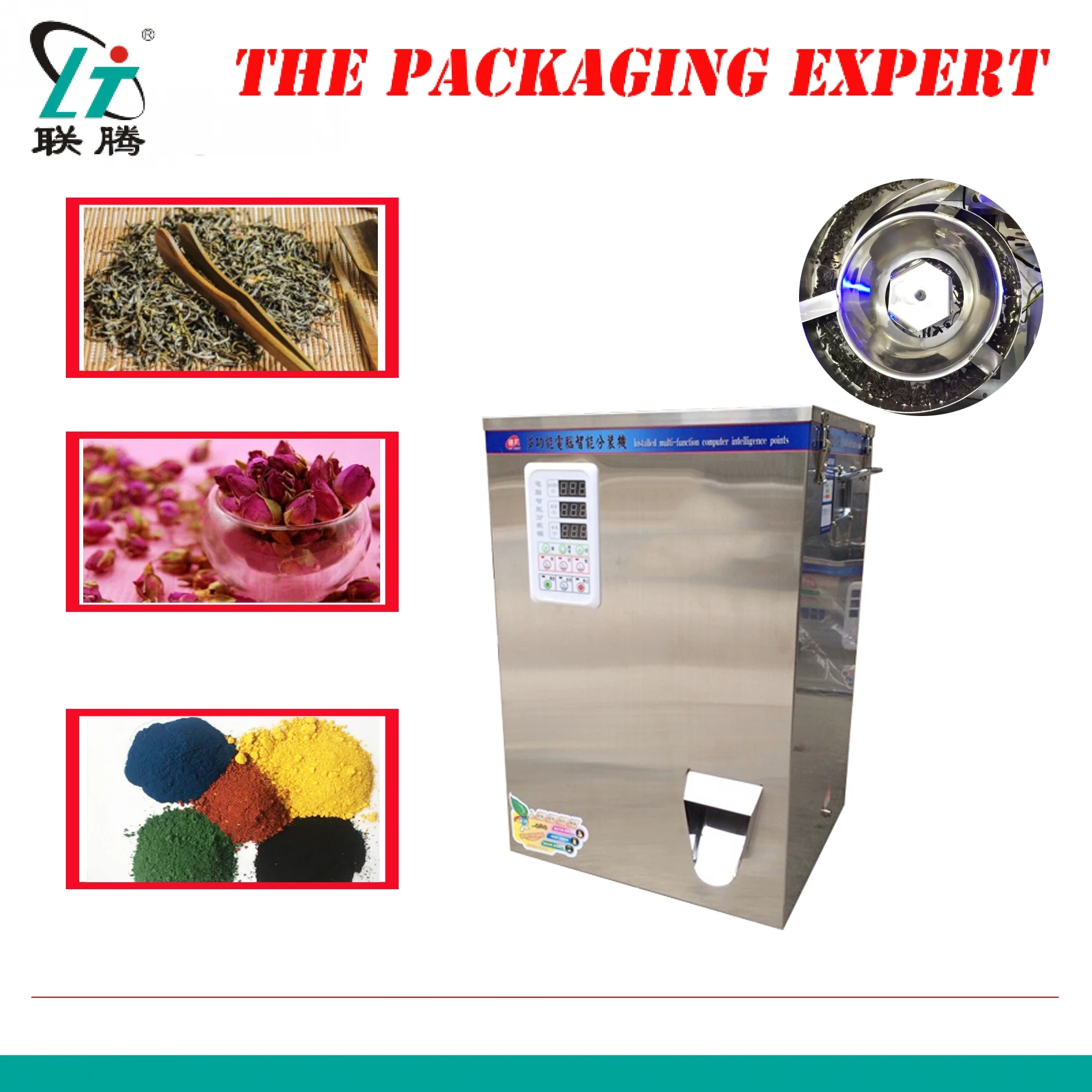 

100g Auger Spiral Scale Herb Filling Weighing Machine Tea Leaf Powder Grain Medicine Seed Salt Rice Packing Filler Screw Type