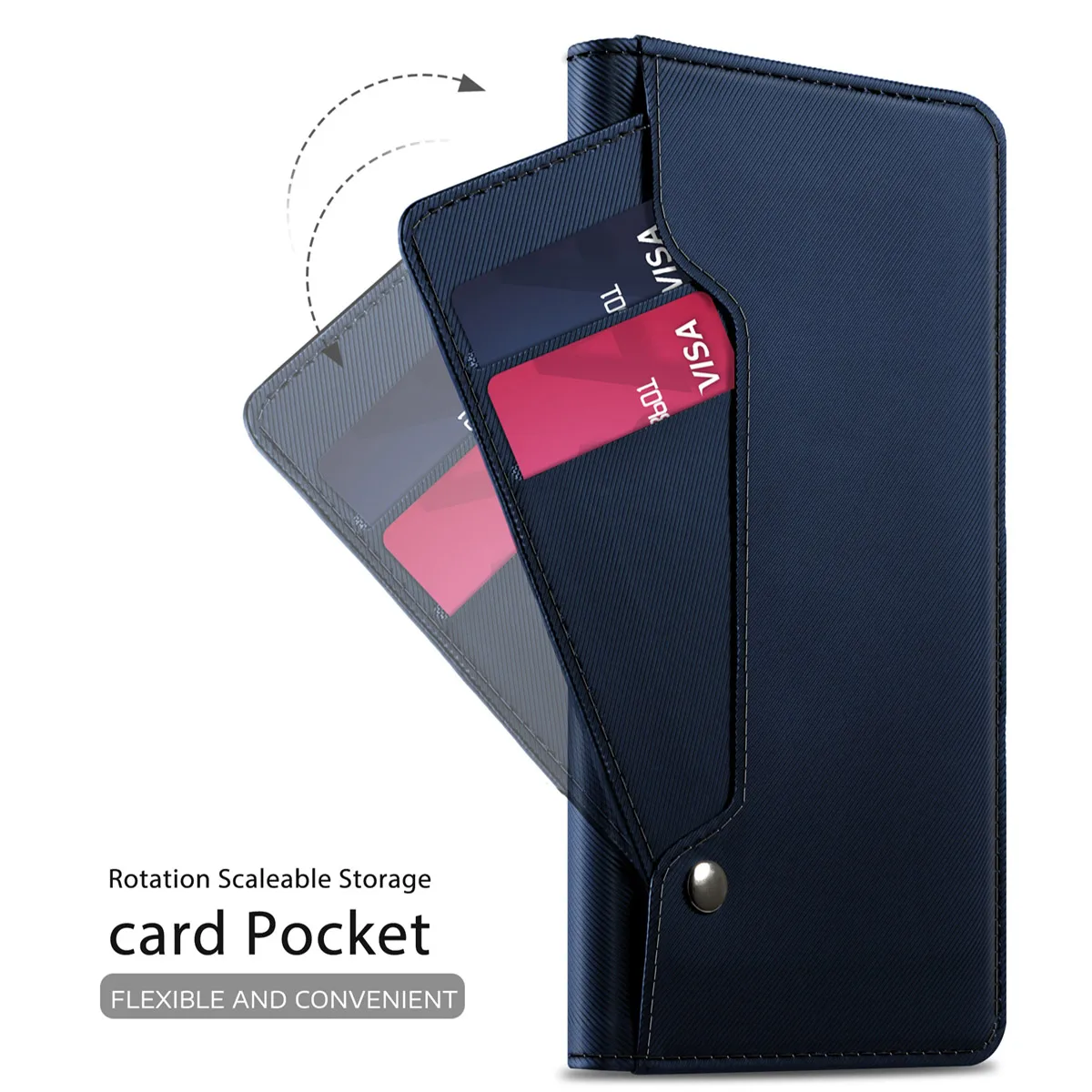 

PU Leather Wallet Case for OnePlus 7 pro Flip Kickstand Cover with Mirror and Card Slots Capa Shockproof Magnet Buckle Fundas