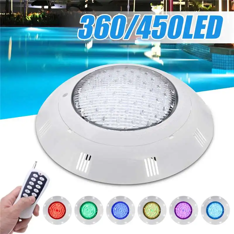 

LED RGB Underwater Swimming Pool Light Multi-Color 35/45W RGB+Remote Controller Outdoor Waterproof Underwater Lamp AC12V/DC12-24