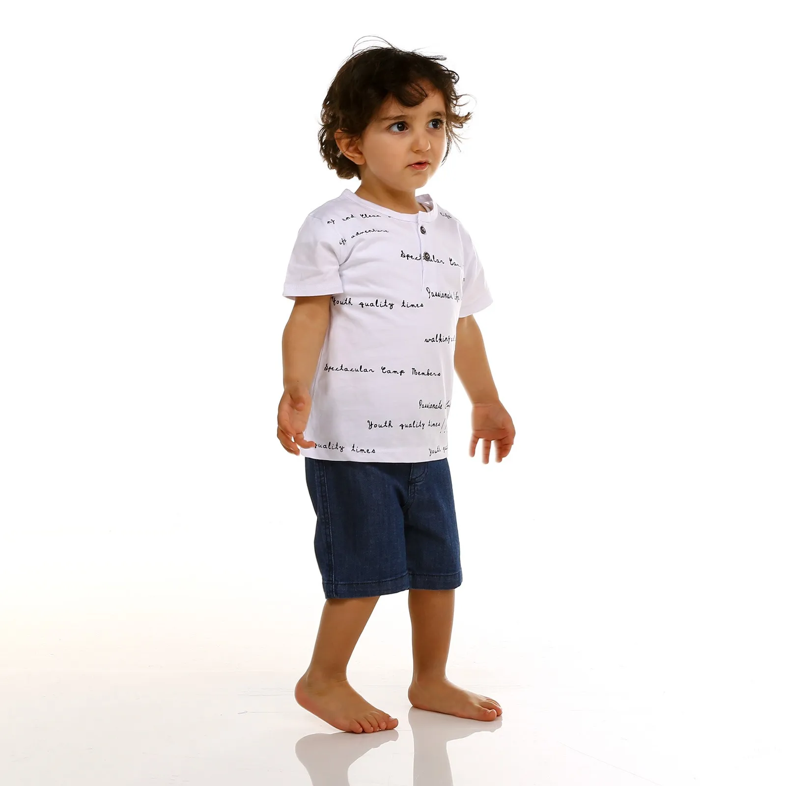 

Tuffy Crew Neck Button Detailed Baby Tshirt