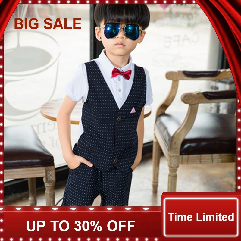 

Baby Boys Clothes Fashion Toddler Girls Set Formal Suits Gentleman 2 Pcs Polka Dot Shirt+ Trousers Kids Clothes