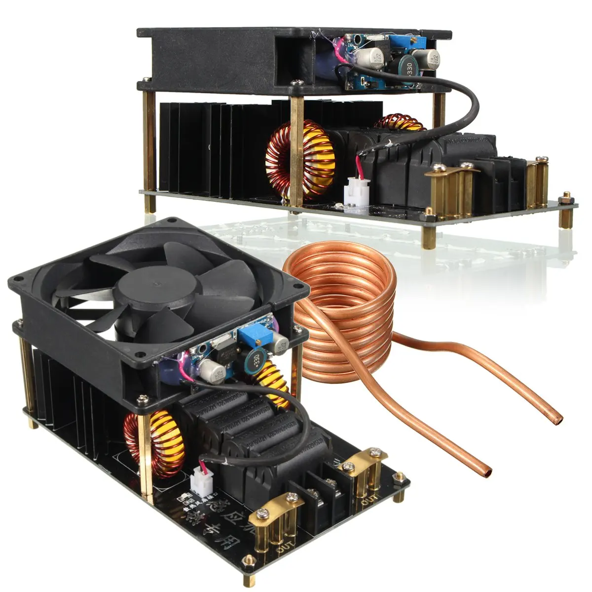 Skup 1PC ZVS maszyna nagrzewania indukcyjnego wentylator PCB rura miedziana 12 36V 1000W 20A wysokiej częstotliwości maszyna nagrzewania indukcyjnego moduł