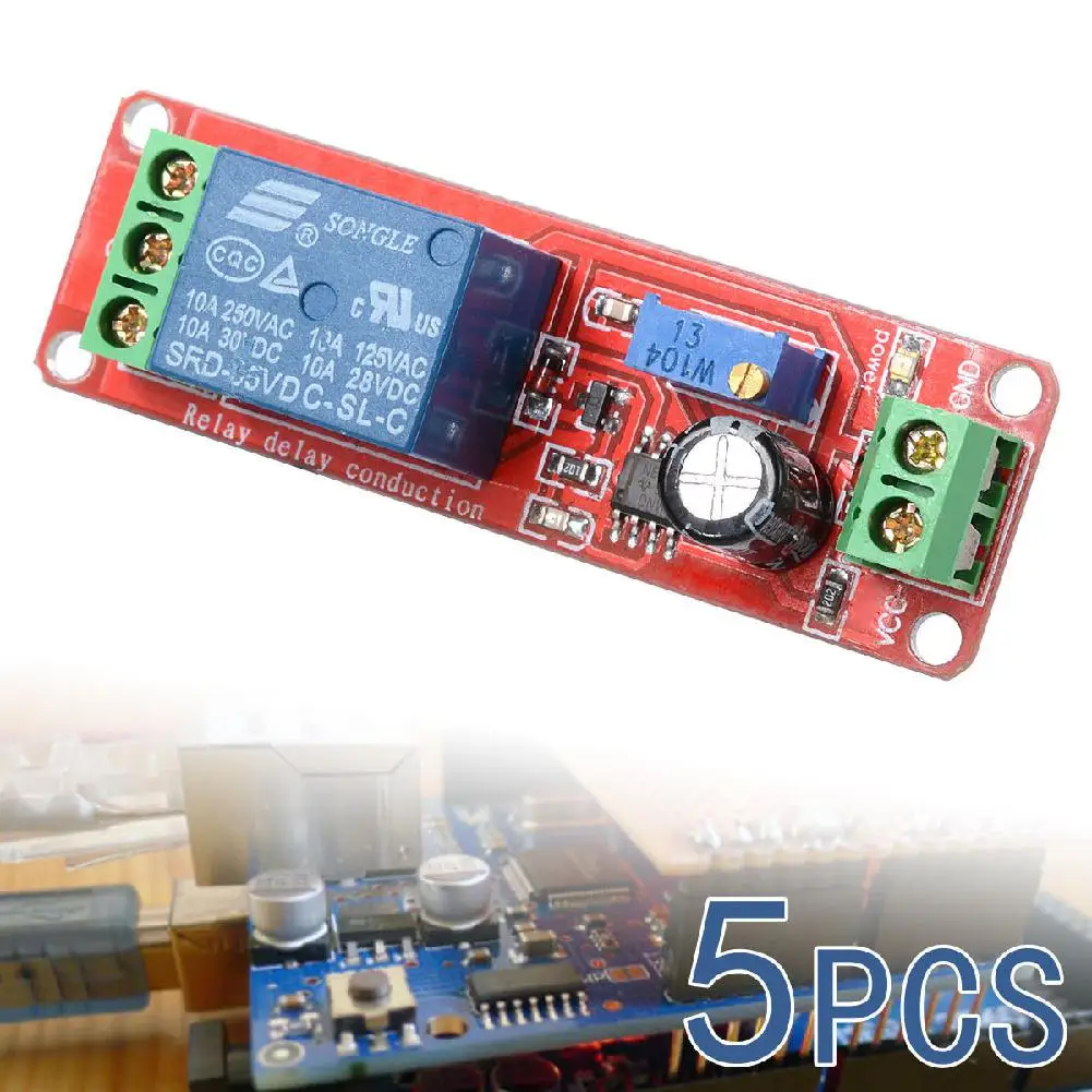 

Adeeing 5Pcs DC 12V Delay Relay Shield NE555 Timer Switch Adjustable Module