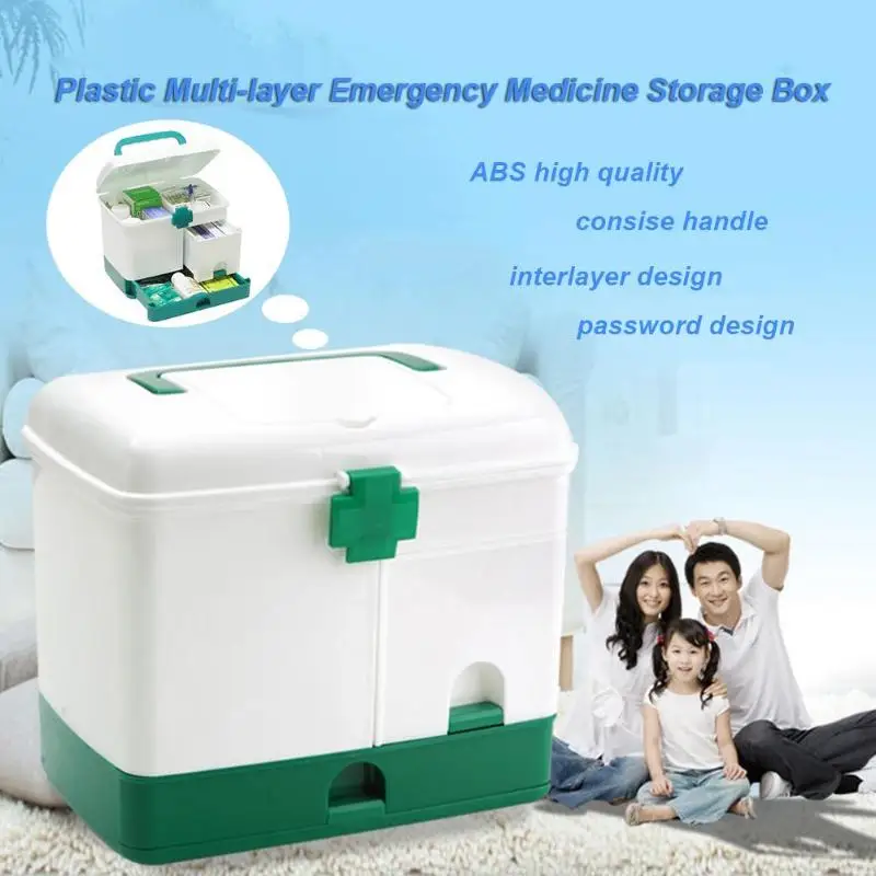 Пластиковая коробка для лекарств, коробка для аптечки, многослойная коробка для хранения лекарств для экстренной помощи, коробка для хранения таблеток, детский медицинский уход