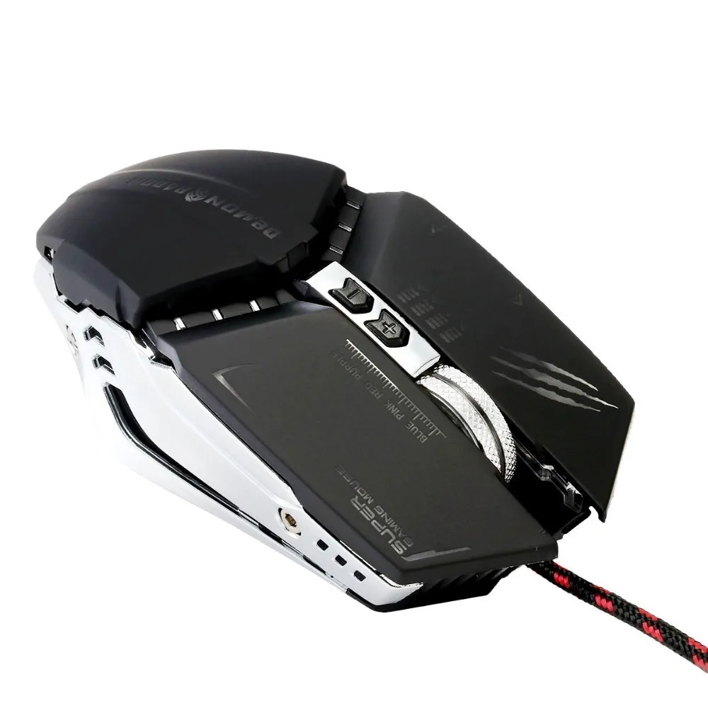 

RGB Backlit Metal Wired Gaming Mouse For Bloody 3200 DPI Optical Macro Laptops Computer 7 Buttons USB Black Gamer Mouse