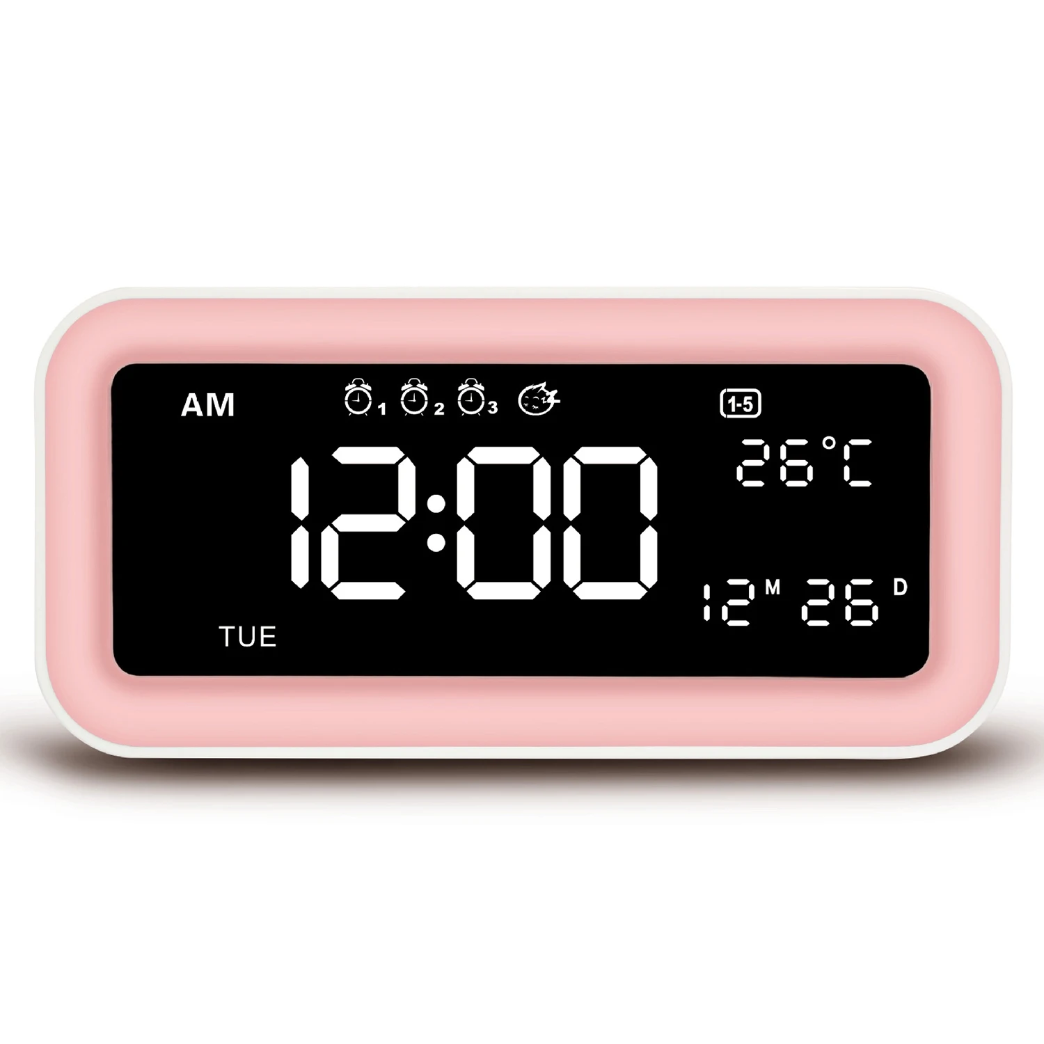 

Dual USB Charging Smart Digital Alarm Clock With Dimmable Led Light Music Snooze Function Radio Alarm Clock