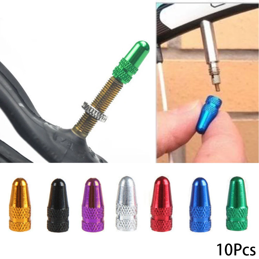 

10Pcs Aluminum Alloy Bicycle Presta Valve Caps High Pressure Spikes Tire Valve Dust Cover for MTB Bike Road Cycling Accessories