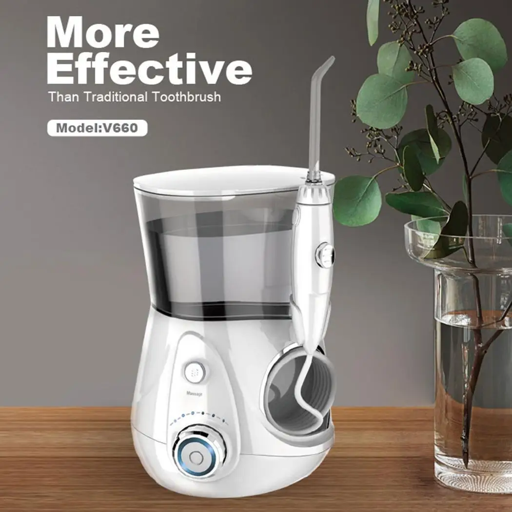 

Electric Oral Irrigator Water Flosser Dental Floss Power Jet Oral Hygiene Teeth Cleaning 700ml with 5pcs Nozzles