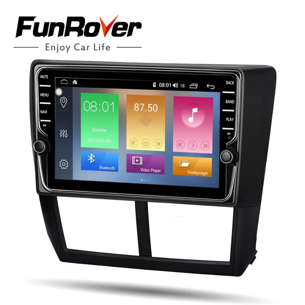 Perfect Funrover Octa core android 9.0 2 din car dvd multimedia player radio For Subaru Forester 2008-2012 GPS navigation DSP 4G 64G SIM 3