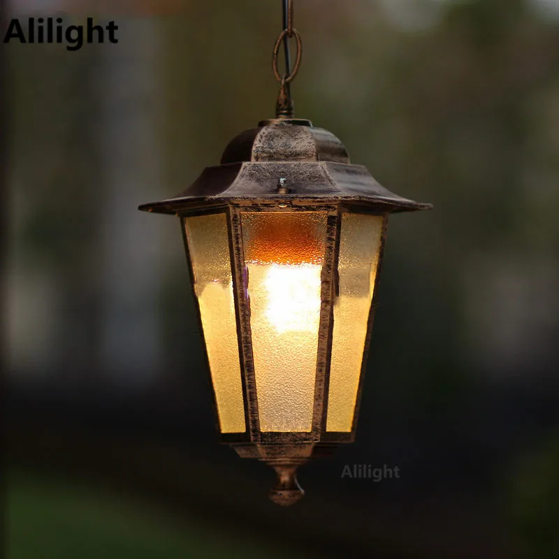 

Europe Retro Outdoor Lighting Waterproof 220V 1W E27 Chain Hanging LED Lights Garden Lamps Balcony Eave Roof Home Decor Fixtures