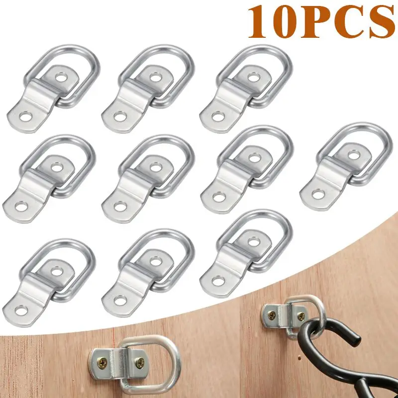 

10pcs Lashing Ring Staple Cleat Tie Down Trailers For Vans Trucks Horsebox Boat Ropes Auto Fastener Clip Tie Down Ring