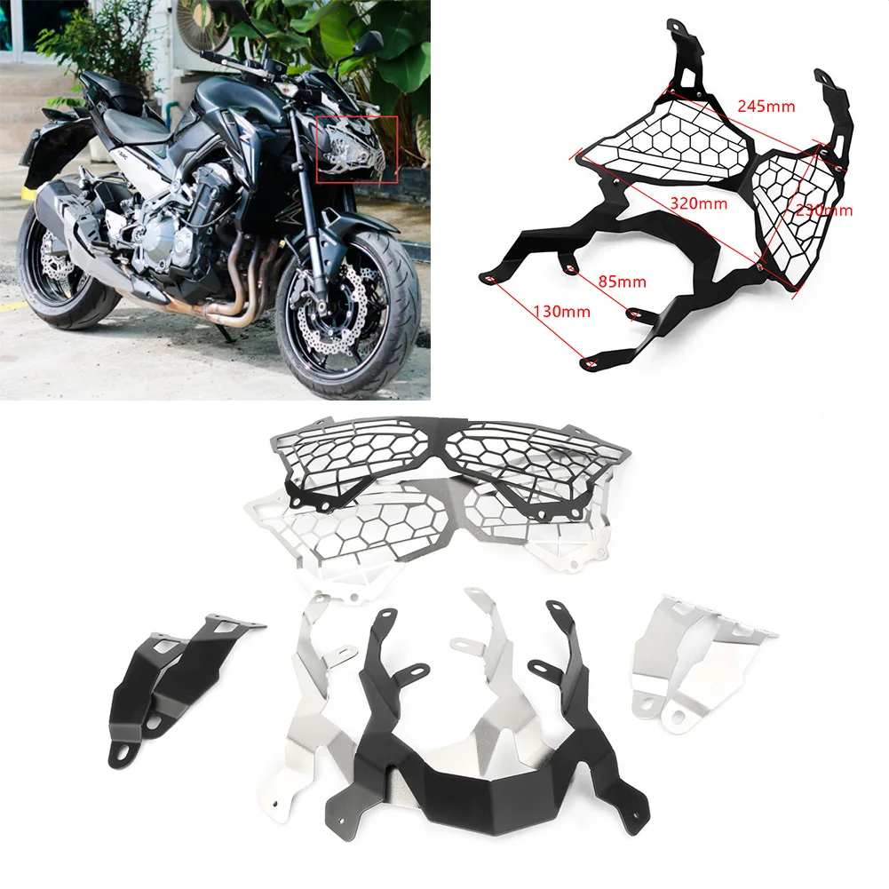 

CNC Motorcycle Headlight Headlamp Grille Grill Guard Cover Protector for KAWASAKI Z900 Z 900 2017-2018