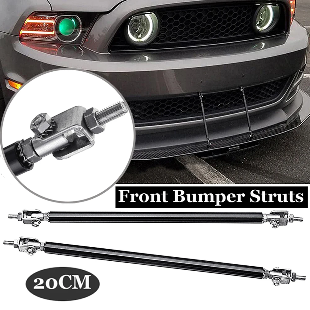 Silver Adjustable 8/"-11/" Front Bumper Splitter Strut Rod Bars Support For BMW
