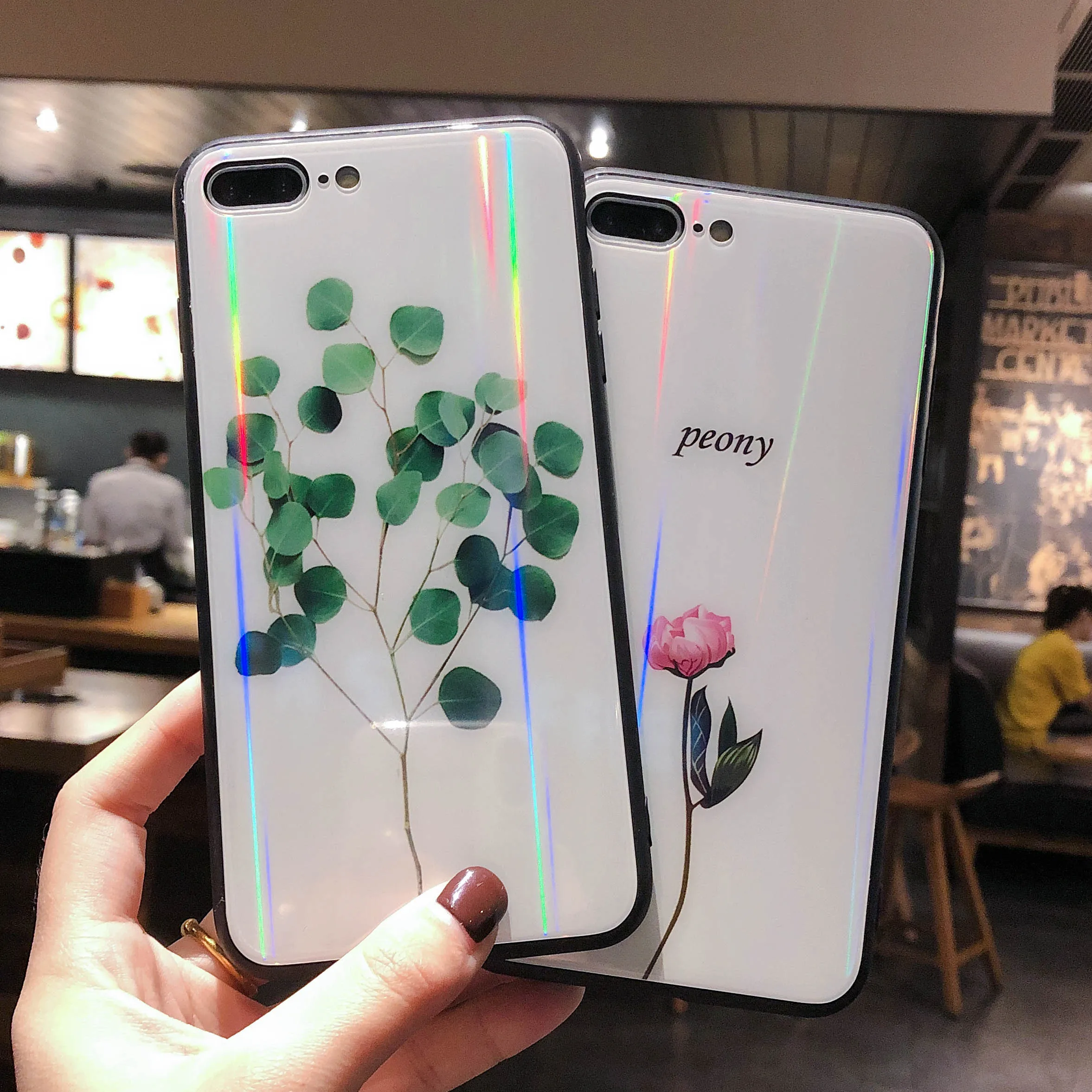 

Musttrue Laser Phone Cases for Iphone 6 6s 7 Fitted TPU Case Floral Mobile Covers for Apple Iphone 8 8 Plus X