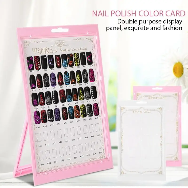 

Nail Art Display Stand Nail Polish Gel Color Display Card Nail Practice Manicure Tool