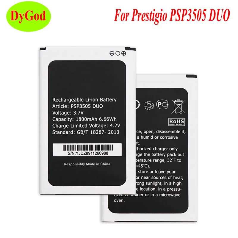 

DyGod 1800mAh for Prestigio Wize D3 PSP3505 DUO PSP 3505 Smart Phone Battery Replacement Batteries Bateria