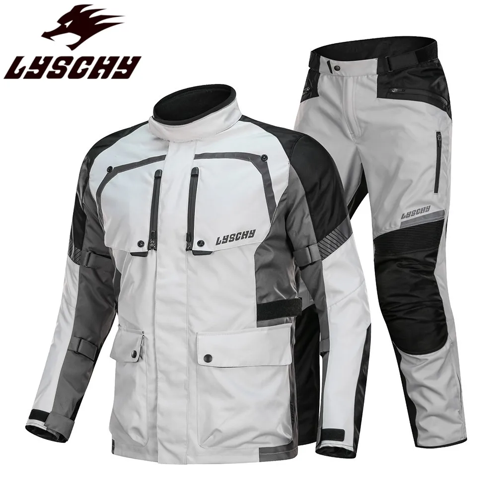 LYSCHY Moto мотоциклетная куртка штаны костюм для верховой езды защита мужское