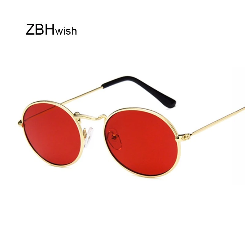 big round sunglasses Retro Oval Sunglasses Women 2019 Luxury Brand Designer Vintage Small Black Red Yellow Shades Sun Glasses Female Oculos UV400 best sunglasses for women