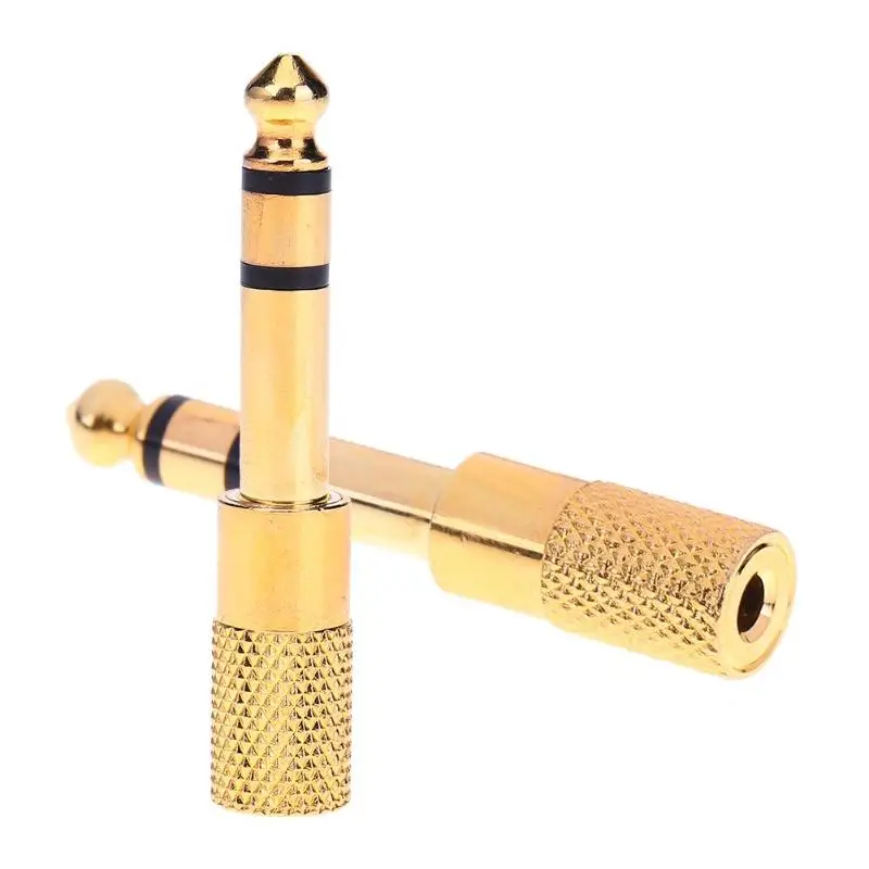 

Gold Plated 6.35mm 1/4 inch Male to 3.5mm 1/8 inch Earphone Microphone Stereo Lengthen Audio Adapter Plug Connector