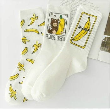 

Little Bear Funny Personality Socks Joker Trend White Socks Banana Socks 2020 Fund Kawaii Harajuku Streetwear