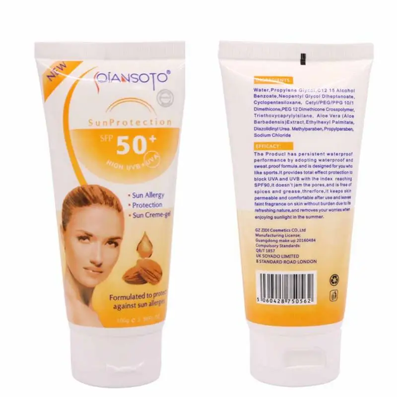 

100g Facial Body Sunscreen Cream SPF 50+ Whitening Cream Sunblock Protective Cream Anti-Aging Skin Care Sunscreen Face Cream