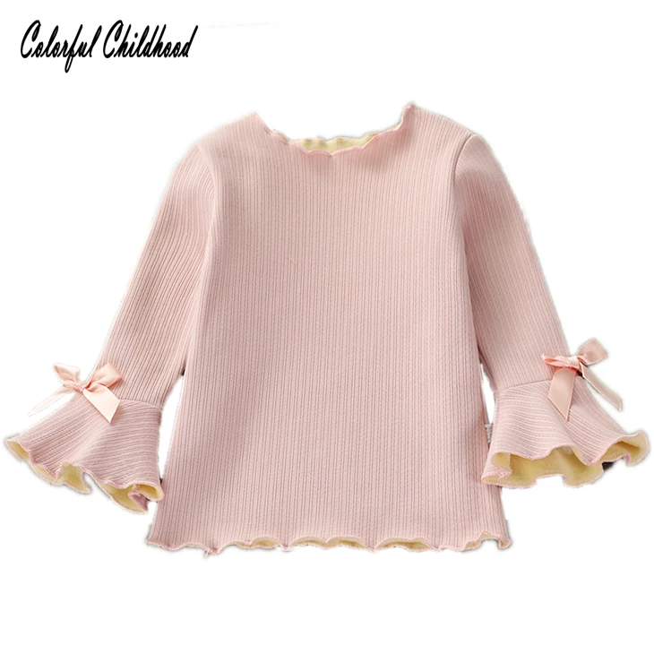 Toddler Girl Blouse Spring Autumn Sweet Kids Ruffle Long Seelve Girls
