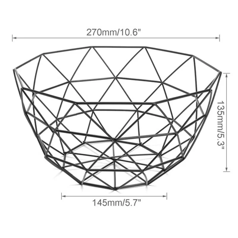JEYL скандинавском стиле корзина для фруктов декорированная проволокой металлическая корзина для хранения черный дисплей миска для фруктов овощной стол обеденный Декор