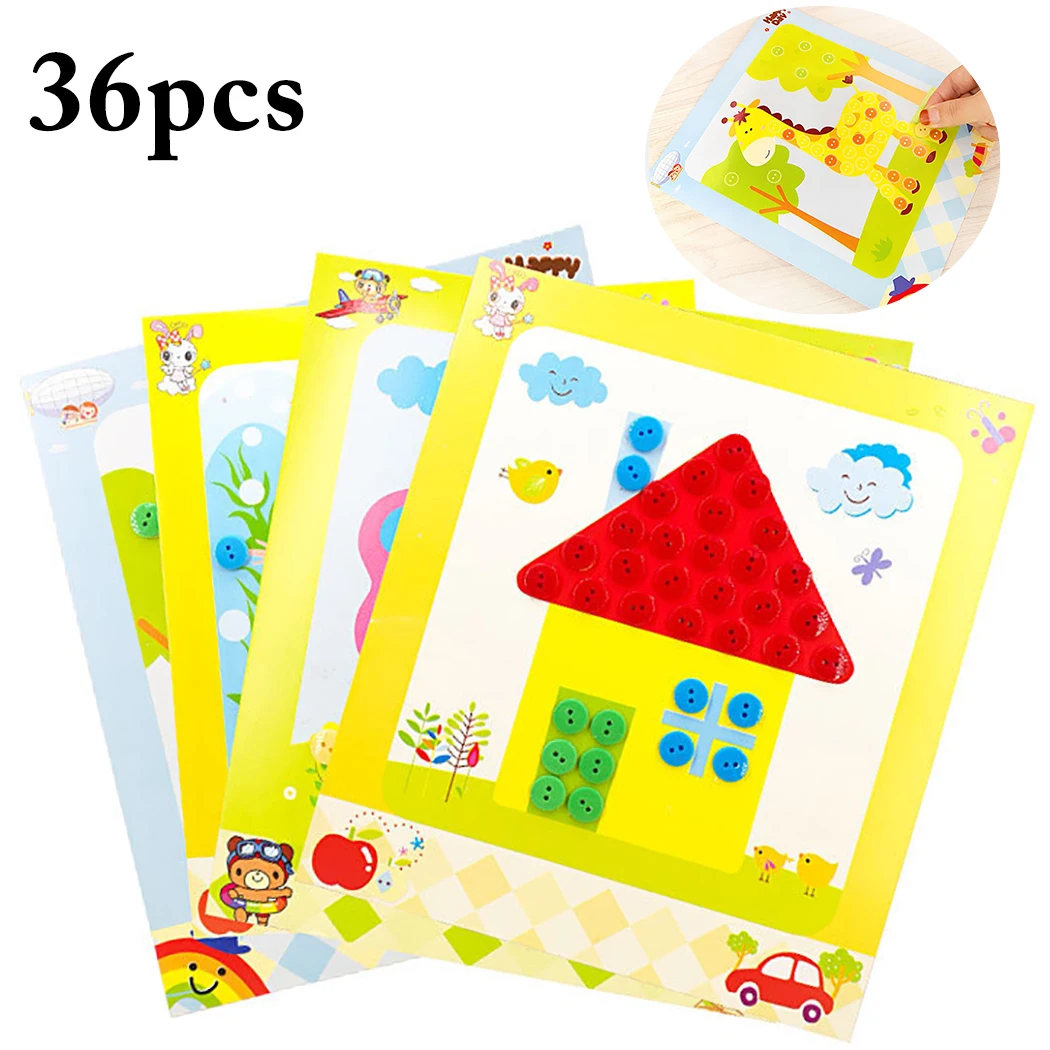 

36PCS Kids DIY Craft Kit Creative Button Craft Ornament Handmade Craft Kit