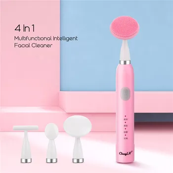 

4 in 1 Facial Cleansing Brush Silicone Ultrasonic Vibrating Face Massager Wrinkle Remover Eye Massage Bar Facial Cleaner Set 31