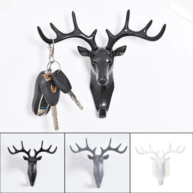 

Brand New Style 1xFashion Animal Deer Stags Head Hook Wall Hanger Rack Holder Plastic Home Decor