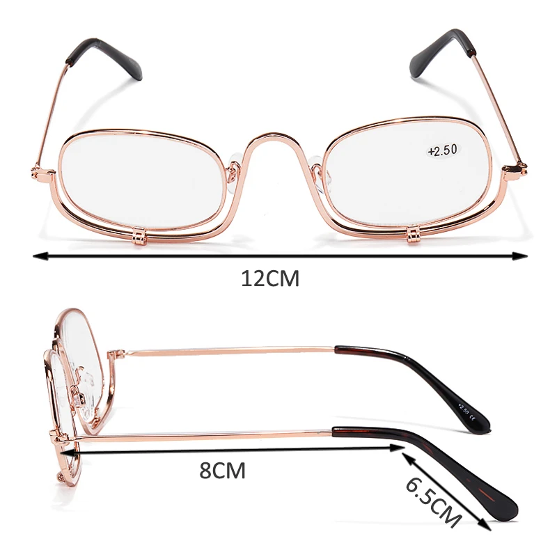 Lesov складные увеличительные очки для макияжа, очки, флип-линза, увеличительные очки для чтения+ 1,5,+ 2,0,+ 2,5,+ 3,0,+ 4,0 Новинка