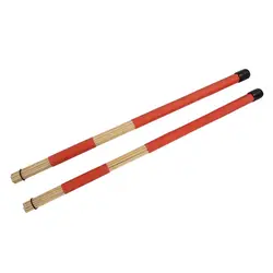 1 пара 40 см бамбуковый стержень барабаны щетки палочки для джаза народная музыка (красный)