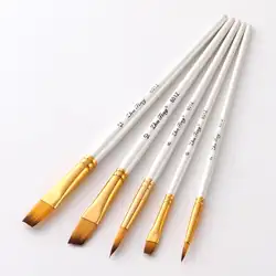 5 шт. кисти для рисования деревянная ручка нейлоновая краска для волос Акварельная масляная Акриловая картина инструмент