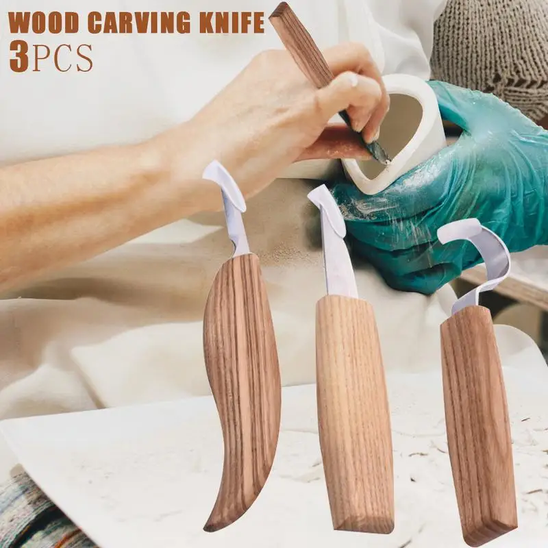 

Hand Tool Parts 3pcs/Pack High Manganese Steel Peeling Cutter Curved Cutter Universal Wooden Cutter Carving Tool Set