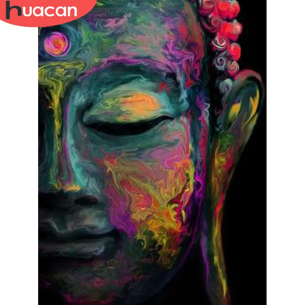 

HUACAN 5D DIY Diamond Embroidery Buddha Full Square Rhinestone Religious Portrait Diamond Painting Cross Stitch Decor Home Gift