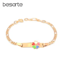 Сердце для браслетов младенцев золотые детские ювелирные изделия крестины девушки браслет Bebe Pulseiras Bransoletki Dzieci Bracciali Baby повязки B0929