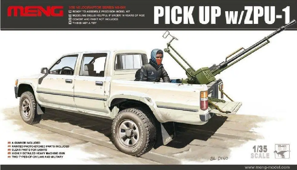 Meng VS-001 Model 1/35 scale Toyota Hilux Pick Up Truck c/w ZPU1 Anti-tank Gun