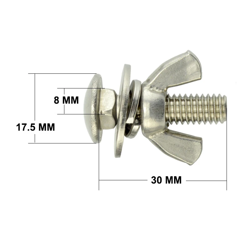 1 пара, 316, нержавеющая сталь, 1,5 дюймов, технология подводного плавания, нержавеющая сталь, длинные болты, гайки, набор для дайвинга, аксессуары BCD