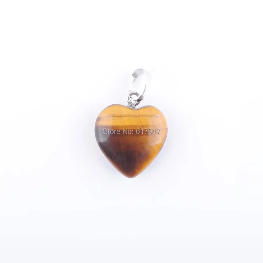 

RONGZUAN Natural Tigers Eye Gem Stone Lovers Love Heart Bead Reiki Chakra Healing Pendant Necklace Jewelry TN3432