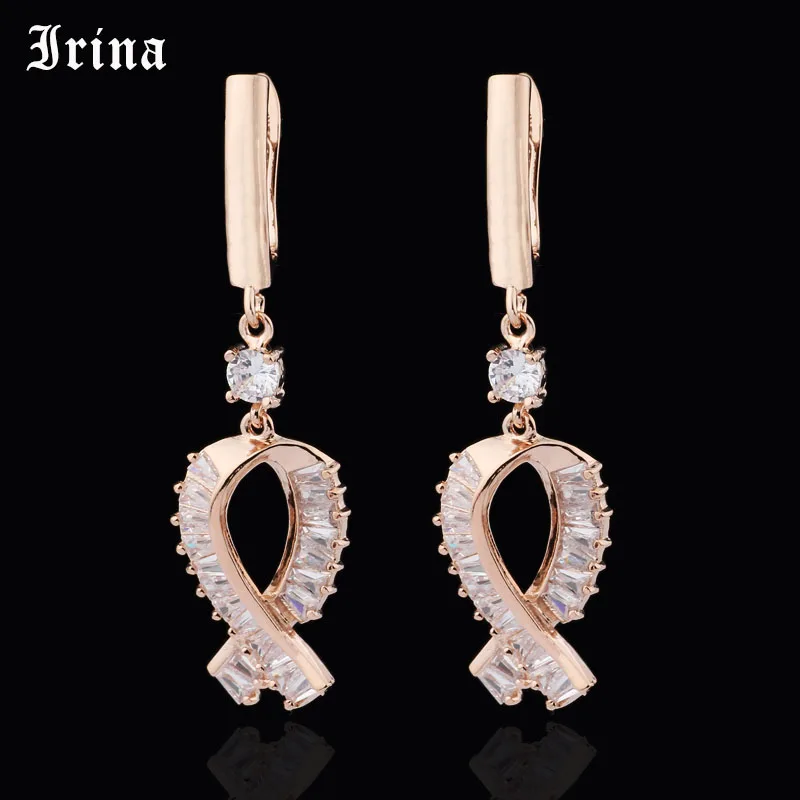 

Irina 585 Creative Personality Fashion Drop Earrings For Women Cute Bow Tie Sparkling Jewelry Luxury Female Design feminino