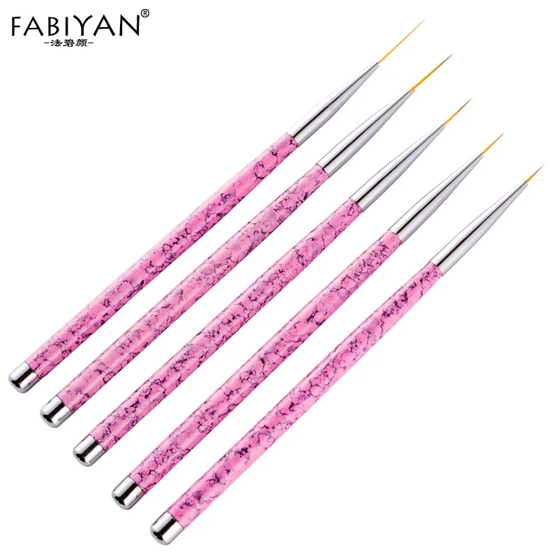 

5pcs/set 7-20mm Detailing Drawing Painting Liner Flower Nail Art Line Brushes Stripes DIY Grids Design Pen Manicure Tips Tools