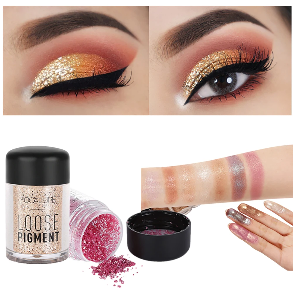 FOCALLURE Cosmetic Brighten Highlight Eye Shadow Glitter Powder Eye