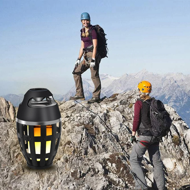 

MEMTEQ Flame Lamp Bluetooth Speaker I3 Creative LED Wireless Bluetooth Outdoor Speaker Camping Climbing Equipment High Quality