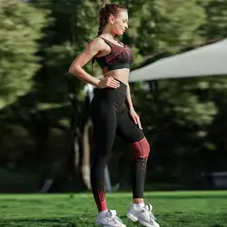 Женский спортивный костюм с принтом Yoga Set Slim-fit Бег Фитнес Бег Леггинсы спортивный костюм тренажерный зал Спортивная одежда для тренировок