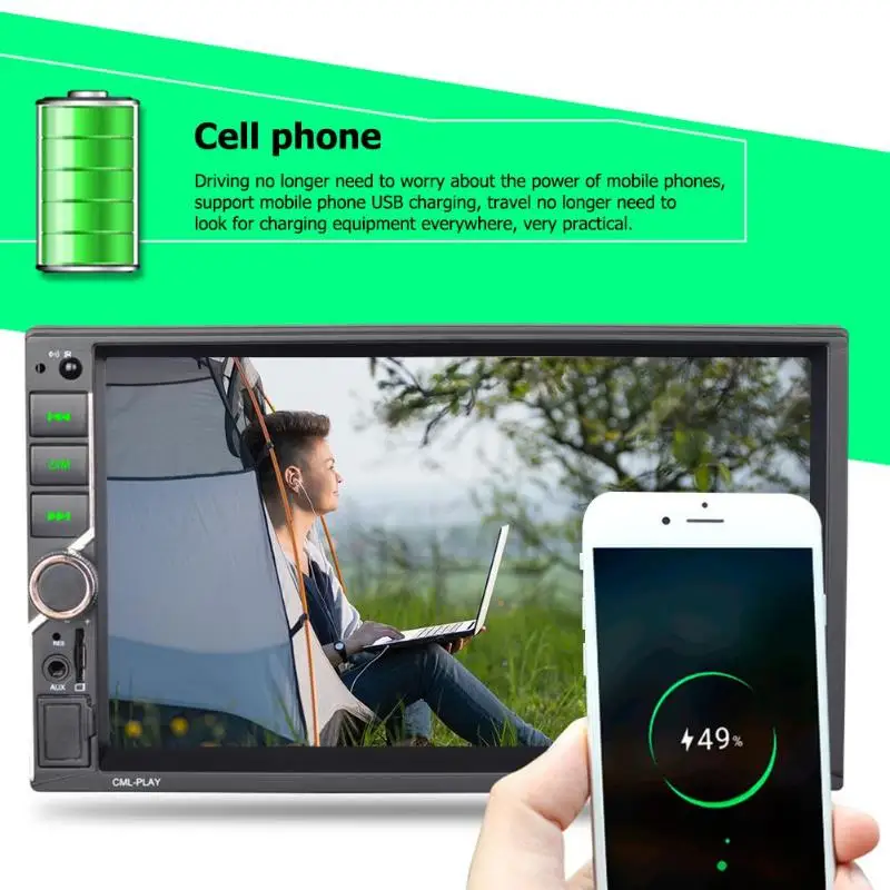 

VODOOL 7 Inch Touch Screen 2Din Car Stereo MP5 Multimedia Player Dual USB TF AUX FM Radio BT4.2 Head Unit Car Intelligent System