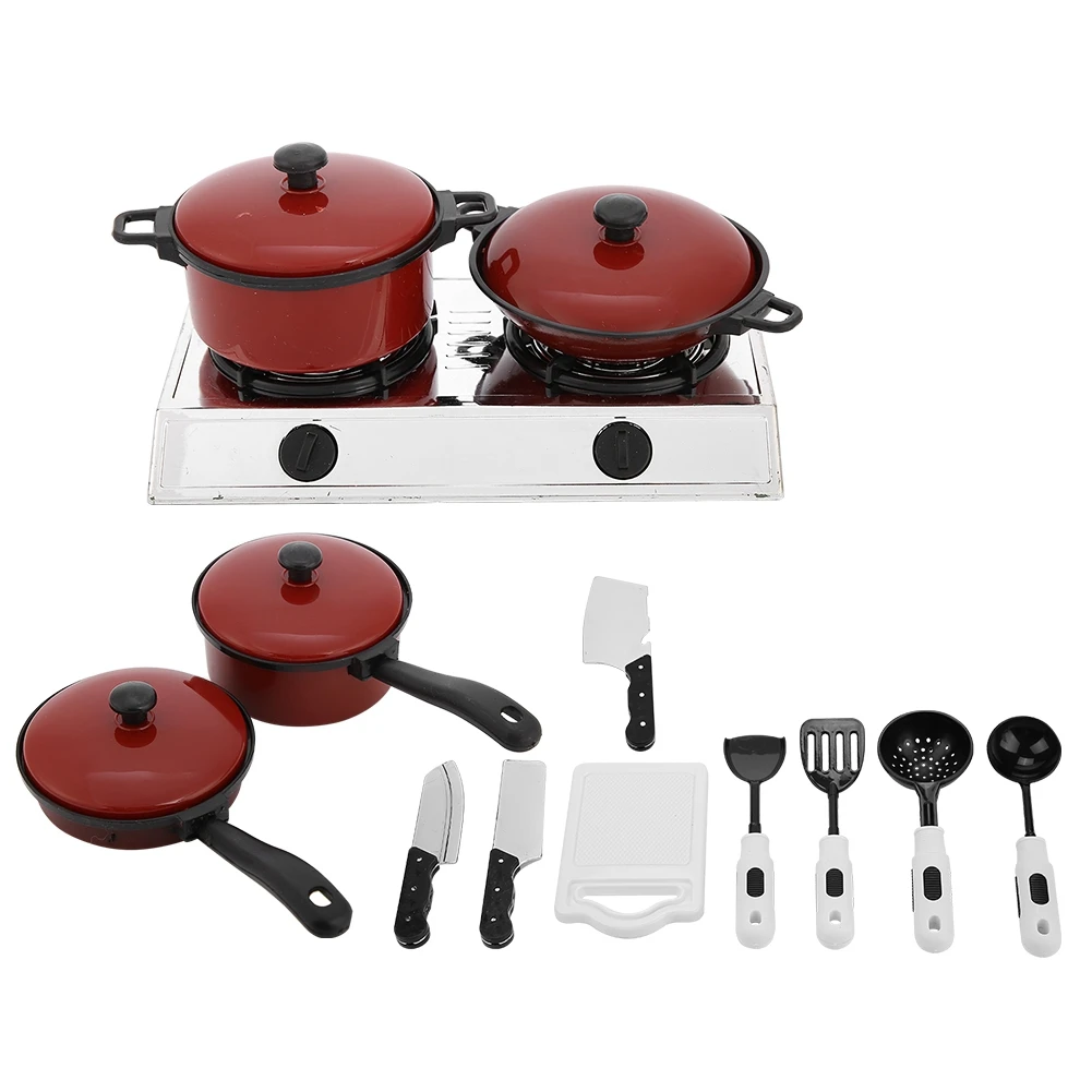 

ESTINK 13pcs Children Mini Kitchen Cookware Pot Pan Kids Pretend Cook Play Toy Simulation Utensils Toy