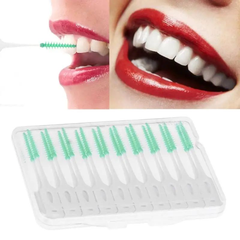 

20pcs/Pack Soft Silicone Dental Floss Interdental Brush Disposable Teeth Stick Toothpicks Floss Tooth Pick Oral Care Brush Clean