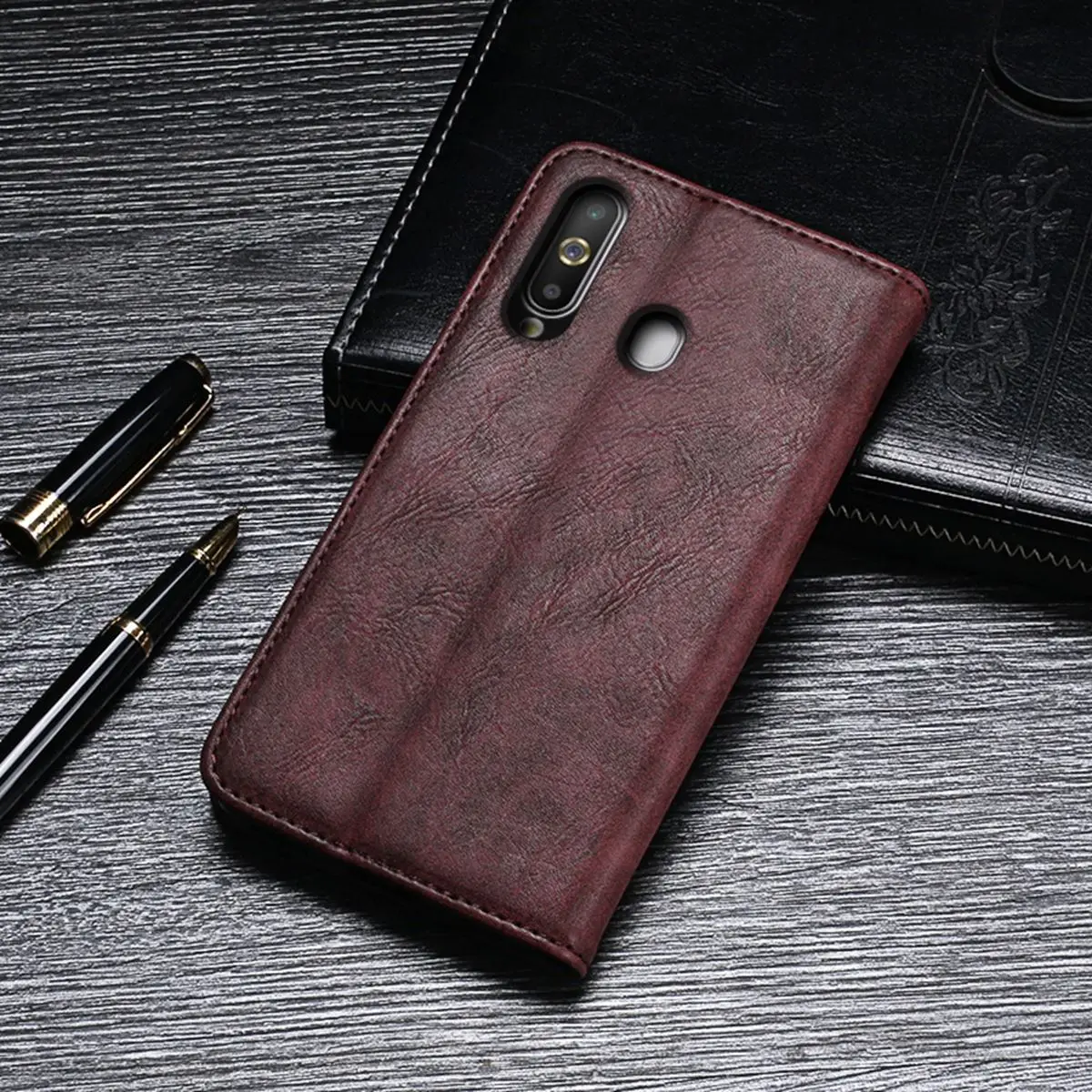 For Samsung Galaxy A60 A 60 Vintage Style PU Leather Wallet Case Magnetic Flip Stand Cover With Card Slot Luxury Phone Cover For Samsung Galaxy A60 A 60 Vintage Style PU Leather Wallet Case Magnetic Flip Stand Cover With Card Slot Luxury Phone Cover