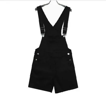 

Candy Color White Black Shorts Overalls College Wind Slim Casual Summer Denim Bodysuit Women Loose Simple Straps Jumpsuit